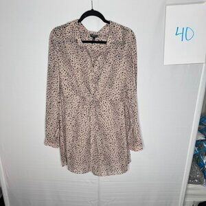 Torrid Chiffon Twist Front Tunic Pink Leopard Print Top